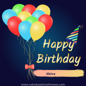 Shiva Birthday card with name free edit - cakedayphotoframes