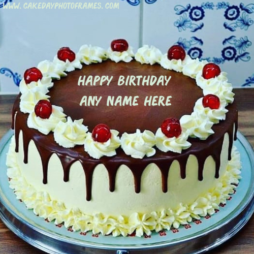 Special Wish On Chocolate Cake Pic With Name Cakedayphotoframes