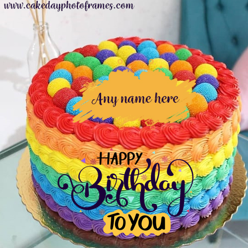 Happy Birthday Cake With Name Edit Free Download Cakedayphotoframes
