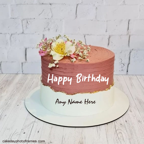beautiful happy birthday greeting Cake with name edit | cakedayphotoframes