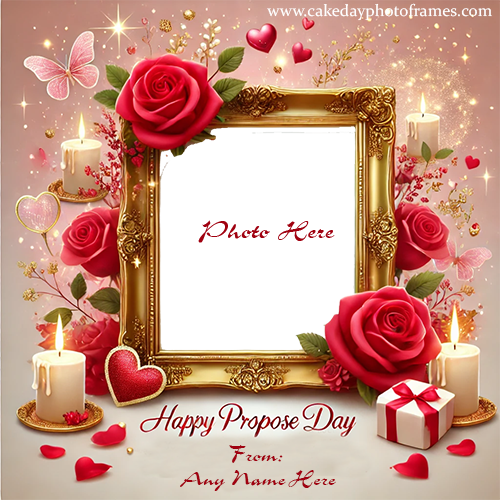 Propose Day Greeting Card with Name & Photo Express Your Love