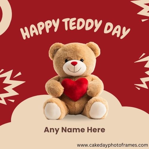 Happy Teddy Day 2025 Customized Wishing Card with Name Free Online