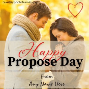 Personalized Happy Propose Day card with your Name Edit