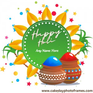 Make Online Happy Holi wishes card with your Name for free