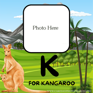 K for Kangaroo greeting card with photo edit