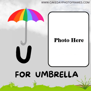 U for an umbrella photoframe for your kids learning