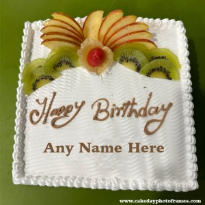 Happy Birthday white forest cake with Name edit