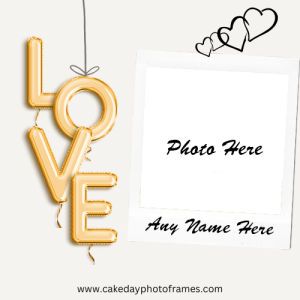 I love you card with name and photo editor of couple