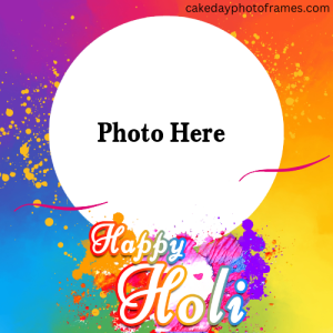 Wishing a special photoframe of happy Holi with photo