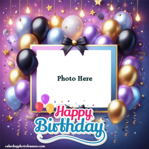 Create Happy Birthday Purple Photo Frames Online Free Editor