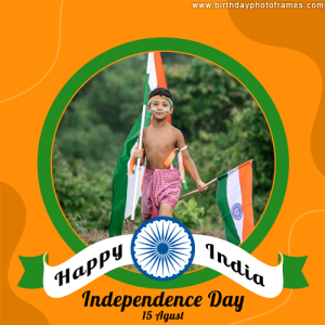 Create Independence Day Cards with Name & Picture Free Online Editor