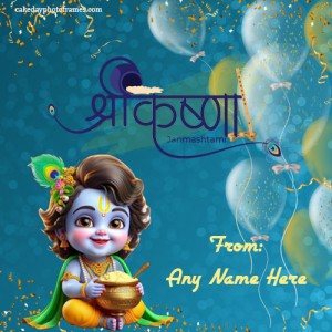 Happy Janmashtami 2024 Card with Name Editor Online