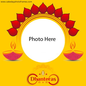 Happy Dhanteras wishes greeting card with name edit and photo